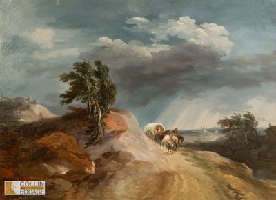 Ecole FRANCAISE vers 1830, entourage de Georges MICHEL Attel…