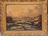 an image of a painting of a sailboat in the ocean