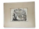 an old book with a drawing of a map on it
