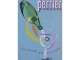 une image représentant une peinture d'une bouteille de vin dont le contenu est versé dans un verre