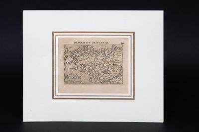 an old map of the british continent is displayed in a white frame
