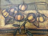 a painting of a bunch of fruit on a table