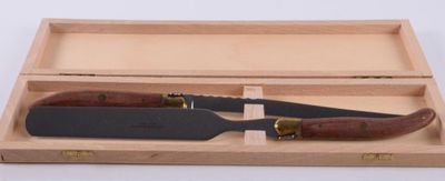 LAGUIOLE Coffret à foie gras, lame inox, manche bois