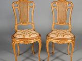 pair of louis xv style cane back chairs