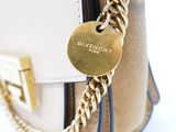 givenchy leather shoulder bag with gold chain and tag