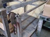 an image of a metal workbench in a garage