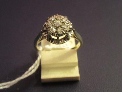 61.58 - Bague EN OR 18k + Diamants - Tour DE Doigt 52.