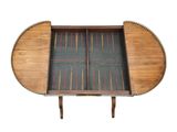 an image of a wooden table with a game board in it