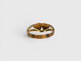an image of a gold ring with two leaves on it