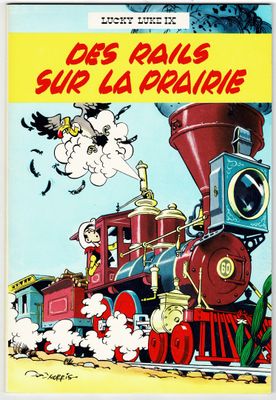 french poster of a train with cartoon characters on the front