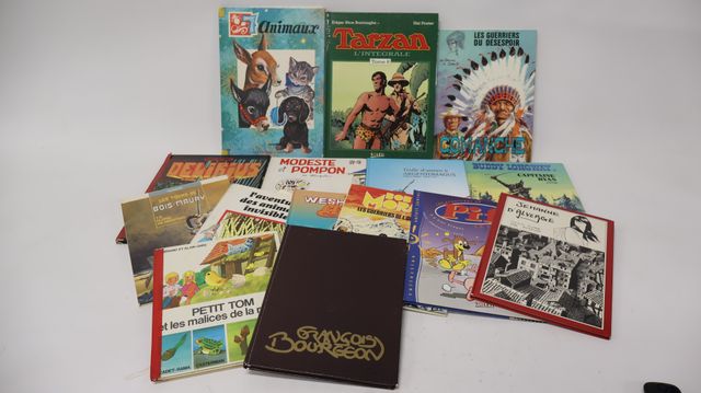 Lot d’albums de bandes dessinées, TARZAN L’intégrale, PIF, BUDDY ...