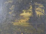 a painting on the wall of a building with sheep in it