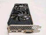 a close up of a video card on a white surface
