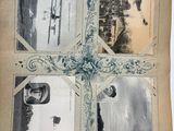 an old book with pictures of people and birds on it