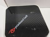 an image of a black and white box with a red logo on it