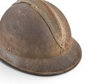 a close up of a helmet on a white background