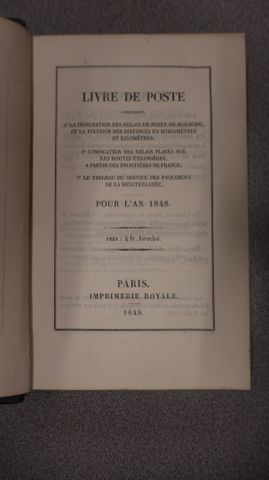Livre de poste pour l’an 1848