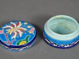 pair of chinese cloise painted porcelain boxes with lids