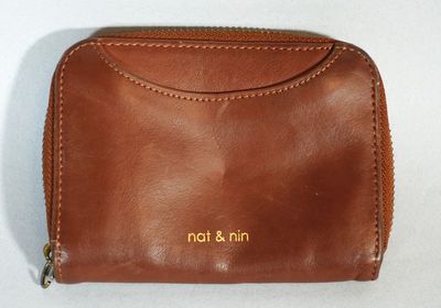 NAT & NIN Portefeuille en cuir marron