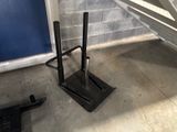 an image of a black metal stand in a garage