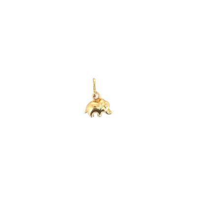 an image of a gold elephant charm on a white background