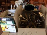 a cardboard box with a bunch of items inside of it