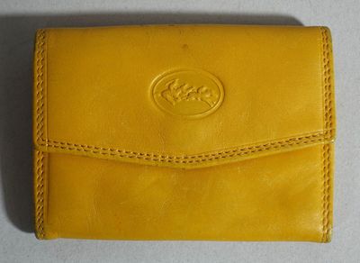FRANCINE L Porte carte en cuir jaune
