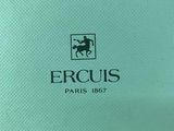 the back of an ercusis bag with a horse on it