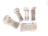a set of silverware on a white background
