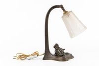 Muller Frères Lunéville, lampe de table ornée d’un Pierrot e… (photo 6)