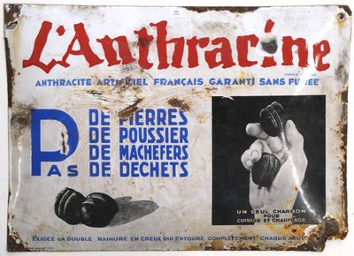 an old sign with a picture of a man and a woman
