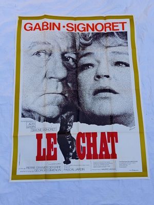 affiche française du film « Le Chat », mettant en scène deux chats et un chat