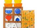 a wooden box with a set of cups and a box with a box of cups and a box with a box of cups and a box with a box