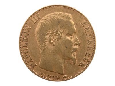 Pièce de 20 francs or Napoléon III tête nue, 1854. Petites u… - Photo 1