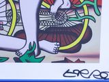 a picture of a painting of a woman holding a fan