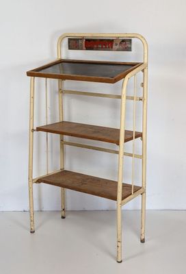 an image of a wooden shelf with three shelves on top of it