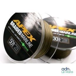 a close up of two spools of fishing line on a white background