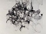 pencil drawing of a bunch of flowers on a white paper