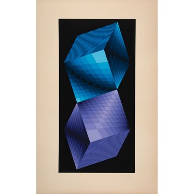 Victor VASARELY (1906-1997) Bicubes de la série META, 1976