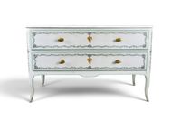 COMMODE ouvrant à deux tiroirs, relaquée à décor de frises f… (photo 2)