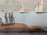 a painting of a group of people fishing on the water