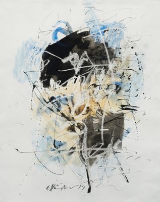 une image représentant un tableau recouvert de peinture noire et blanche
