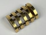 gold plated ring with four rows of metal bands