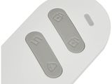a close up of a remote control with two buttons