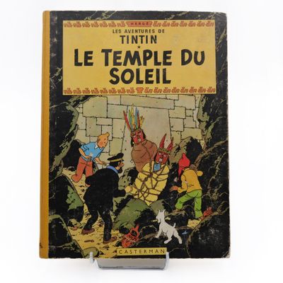 Tintin Temple du soleil Dos toilé jaune B26 1958