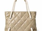 a close up of a handbag on a white background