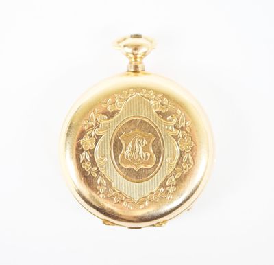 une image d'une montre à gousset en or sur fond blanc
