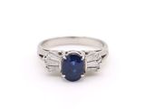 an oval sapphire and diamond ring