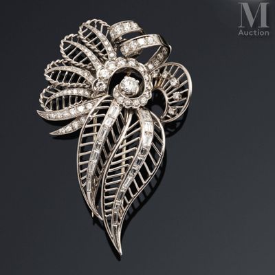 Clip de revers diamants Clip de revers en platine (950 milli…