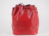 louis vuitton red epi leather bucket bag